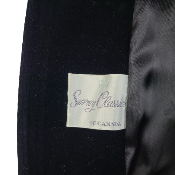 Vintage Surrey Classics Velvet Coat 12 Black Long Opera Steampunk Glam Goth - Picture 4 of 7